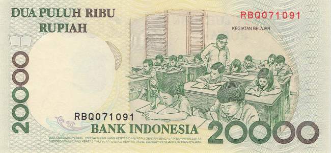 Indonesien 20.000 Rupiah 1998 p138a